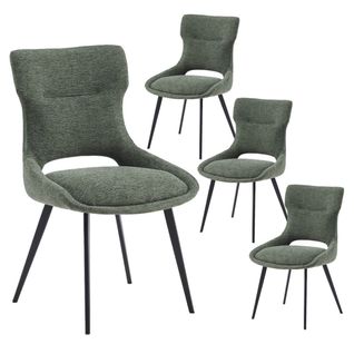 Lot De 4 Chaises Tissu Coloris Vert - Amanda