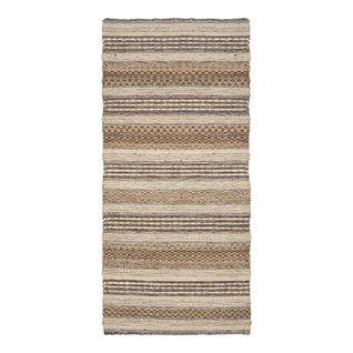 Tapis De Couloir Jute Et Laine Tissé à La Main 80x180 Cm Beige Et Marron - Guispo