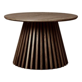 Table Basse Ronde Pied Central Relief Mdf Placage Chêne Fumé - Dublin