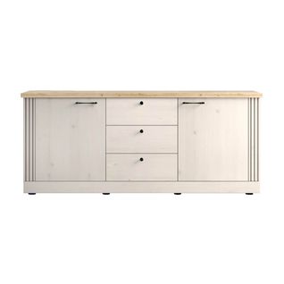 Buffet 2 Portes 3 Tiroirs Aspect Chêne Blanchi Et Chêne Clair - Nashvil