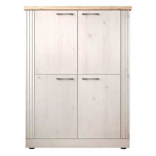 Meuble Rangement 4 Portes Aspect Chêne Blanchi Et Chêne Clair - Nashvil