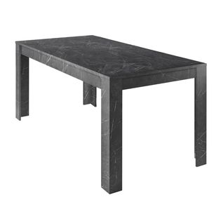 Table Repas Rectangulaire 180cm Aspect Marbre Gris Anthracite - Piralia