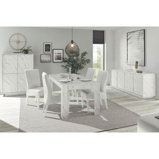 Ensemble Séjour Complet Aspect Marbre Blanc - Piralia