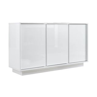 Buffet 3 Portes Finition Blanc Laqué Brillant Weiss - Lysiane