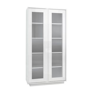 Vitrine 2 Portes Finition Blanc Laqué Brillant Weiss - Lysiane