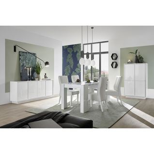 Ensemble Séjour Complet Finition Blanc Laqué Brillant Weiss - Lysiane