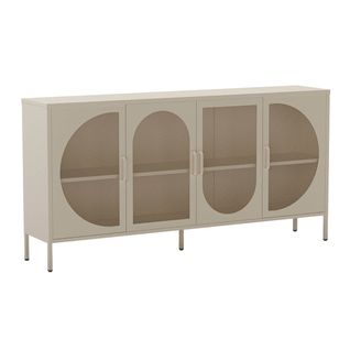 Buffet 4 Portes Ajourées En Métal Crème - Liovia