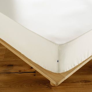 Drap Housse 90x200cm Coton Coloris Popcorn - Samia