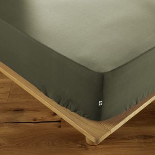 Drap Housse 90x200cm Coton Coloris Romarin - Samia