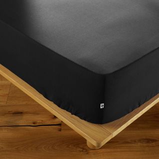 Drap Housse 140x200cm Coton Coloris Truffe - Samia