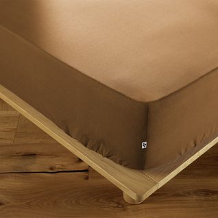 Drap Housse 140x200cm Coton Coloris Camel - Samia