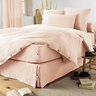 Housse De Couette 160x210cm Gaze De Coton Guimauve - Ourea