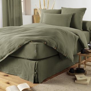 Housse De Couette 160x210cm Gaze De Coton Romarin - Ourea