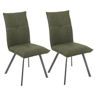 Lot De 2 Chaises Tissu Coloris Vert Kaki - Bispo
