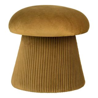 Pouf En Velours Jaune Moutarde Forme Champignon - Likaha