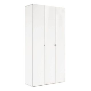 Armoire à Chaussures 3 Portes 12 Étagères Laqué Blanc - Maheline