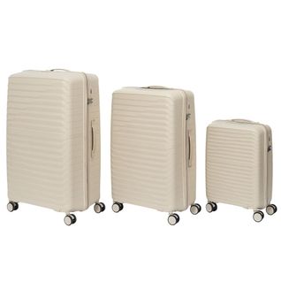 Lot De 3 Valises XL Beiges Avec Roues Pivotantes 360°, Cadenas Sécurisé à Code - Emir