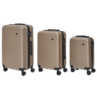 Valises Champagne X3 - 43l, 68l, 95l, Coque Rigide, Roues Pivotantes 360°, Cadenas Sécurisé - Opal