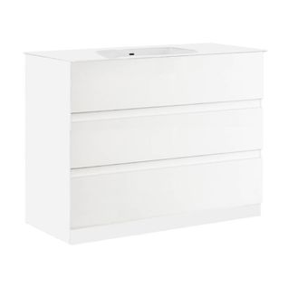 Meuble Vasque 82cm 3 Tiroirs  Finition Blanc Laqué - Birja