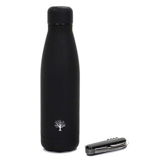 Bouteille Isotherme 50cl Noir Mat + Couteau Multifonction - Gollia