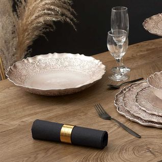 Ensemble De 4 Ronds De Serviettes En Métal Doré - Roddy