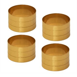 Ensemble De 4 Ronds De Serviettes En Métal Doré - Roddy