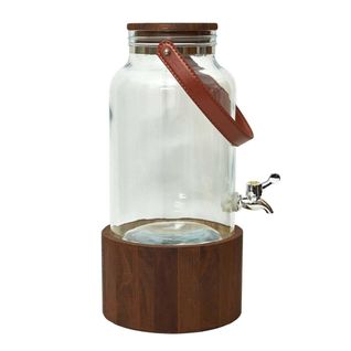 Distributeur à Boisson En Verre Support Bois 6l Avec Robinet - Piloa