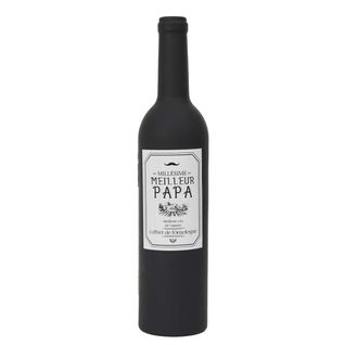 Coffret Forme Bouteille De Vin 5 Accessoires "meilleur Papa" - Butilla