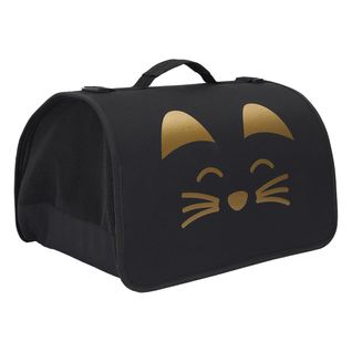 Sac De Transport Pour Animaux 40x27xh21cm Noir à Motif Doré - Travel