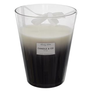 Grande Bougie Parfumée 3 Mèches Vase Noir Senteur Linge Frais H23cm - Elexi