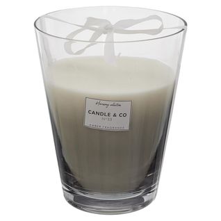 Grande Bougie Parfumée 3 Mèches Vase Gris Senteur Ambre H23cm - Elexi