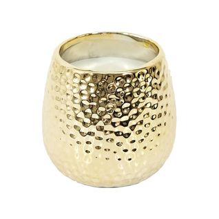 Bougie Parfumée Métal Doré Martelé Senteur Musc Blanc - Mopa