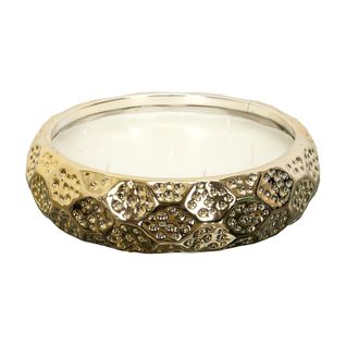 Bougie Parfumée En Céramique Dorée 7 Mèches Senteur Ambre Ø20cm - Pons