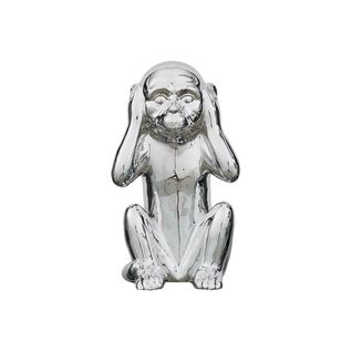 Statue Argentée Singe De La Sagesse "n'entends Pas" H28cm - Zhihui