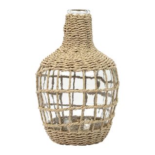 Vase Dame Jeanne En Verre Et Corde Tressée - Sylla