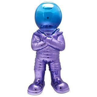 Figurine Astronaute Electroplaquage Dégradé Violet Bleu H33cm - Mike