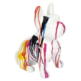 Statue Bulldog En Céramique Multicolore Brillant H30cm - Stoky
