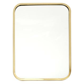 Miroir Rectangulaire Cadre Métal Doré Coins Arrondis 25x34cm - Poppy