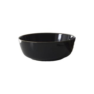 Saladier En Grès Noir Liseré Doré Ø25cm - Medica