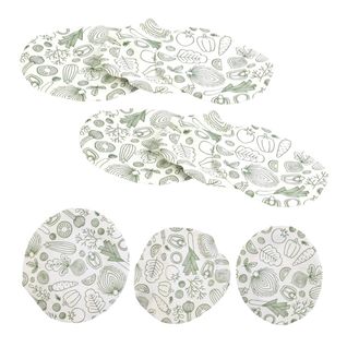 Pack 3 X 3 Couvercles Souples En Coton Réutilisables Motif Légumes - Gummy