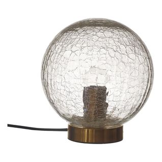 Lampe à Poser Boule En Verre Ciselé Socle Doré Ø20cm - Gina