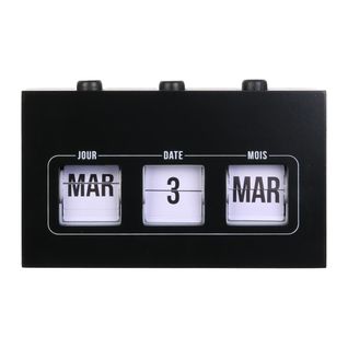 Calendrier Perpétuel Vintage Flip Flap Noir - Vinyo