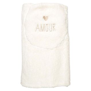 Plaid Coussin 2-en-1 "amour" En Sherpa Coloris Crème - Satina