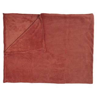 Plaid Doux En Microfibre Terracotta 150x200cm - Luxel