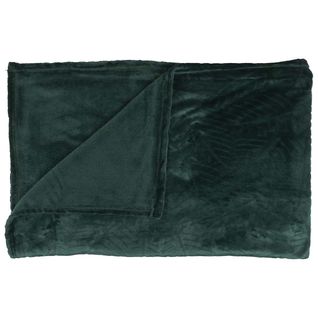 Plaid Flanelle 150x200cm Embossé Motif Feuilles Vet Sapin - Flony