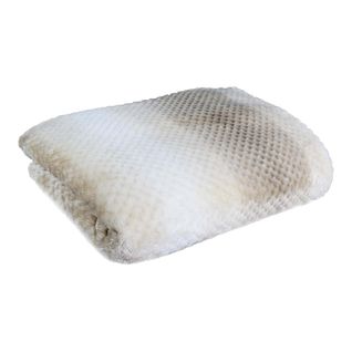 Plaid Ultra Doux 150x200cm Nid D'abeille Dégradé Taupe Blanc - Gaya