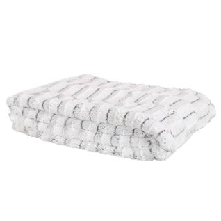 Plaid Ultra Doux 140x200cm Texturé Gris Clair - Mermoz