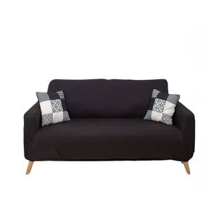 Housse Extensible Coloris Noir Pour Canapé 2 Places - Koldo
