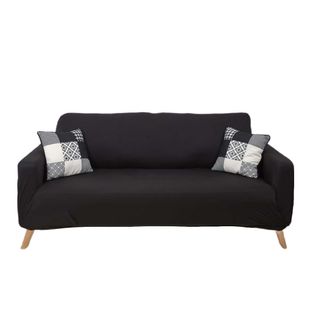 Housse Extensible Coloris Noir Pour Canapé 3 Places - Koldo
