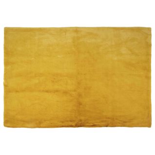 Tapis 120x170cm Imitation Fourrure Fine Jaune Moutarde - Snugly